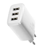 Baseus Încărcător rapid compact, 3x USB, 17W (alb)