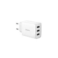 Baseus Încărcător rapid compact, 3x USB, 17W (alb)