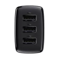 Baseus Încărcător rapid compact, 3x USB, 17W (negru)