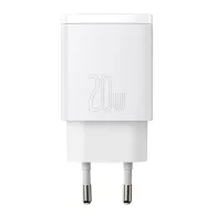 Baseus Încărcător rapid compact, USB, USB-C, 20W (alb)