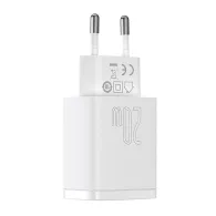 Baseus Încărcător rapid compact, USB, USB-C, 20W (alb)