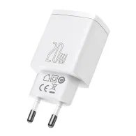 Baseus Încărcător rapid compact, USB, USB-C, 20W (alb)