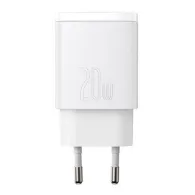 Baseus Încărcător rapid compact, USB, USB-C, 20W (alb)