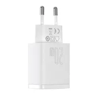 Baseus Încărcător rapid compact, USB, USB-C, 20W (alb)