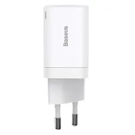 Baseus Super Si Pro Quick Charger USB + USB-C 30W încărcător de rețea (alb)