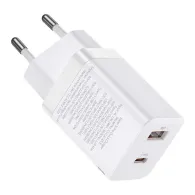 Baseus Super Si Pro Quick Charger USB + USB-C 30W încărcător de rețea (alb)