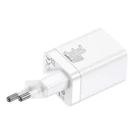 Baseus Super Si Pro Quick Charger USB + USB-C 30W încărcător de rețea (alb)