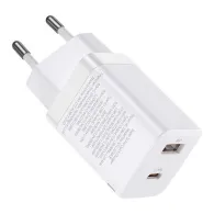 Baseus Super Si Pro Quick Charger USB + USB-C 30W încărcător de rețea (alb)