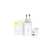 Baseus Super Si Pro Quick Charger USB + USB-C 30W încărcător de rețea (alb)