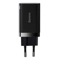 Baseus Super Si Pro Quick Charger USB + USB-C 30W încărcător de rețea (negru)