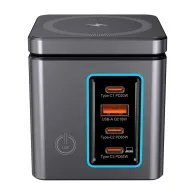 Blitzwolf BW-i113 GaN, USB-A, 3xUSB-C, încărcător de rețea 105W