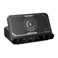 Blitzwolf BW-S27 160W, 2xUSB-A, 4xUSB-C, 15W încărcător wireless (negru)