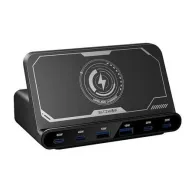 Blitzwolf BW-S27 160W, 2xUSB-A, 4xUSB-C, 15W încărcător wireless (negru)