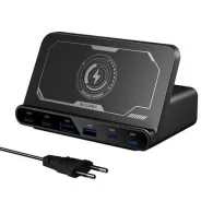 Blitzwolf BW-S27 160W, 2xUSB-A, 4xUSB-C, 15W încărcător wireless (negru)