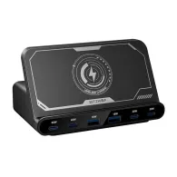 Blitzwolf BW-S27 160W, 2xUSB-A, 4xUSB-C, 15W încărcător wireless (negru)