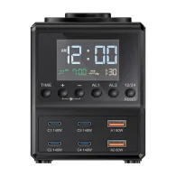 Ceas cu alarmă Blitzwolf BW-FW10 cu încărcător 2xUSB-A, 4xUSB-C, 240W