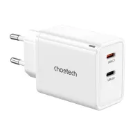 Choetech PD6013, GaN, 2x USB-C, încărcător de rețea PD65W (alb)