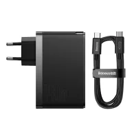 Încărcător Baseus GaN5 Pro 2xUSB-C + USB, 140W (negru)