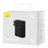 Încărcător Baseus GaN5 Pro 2xUSB-C + USB, 140W (negru)