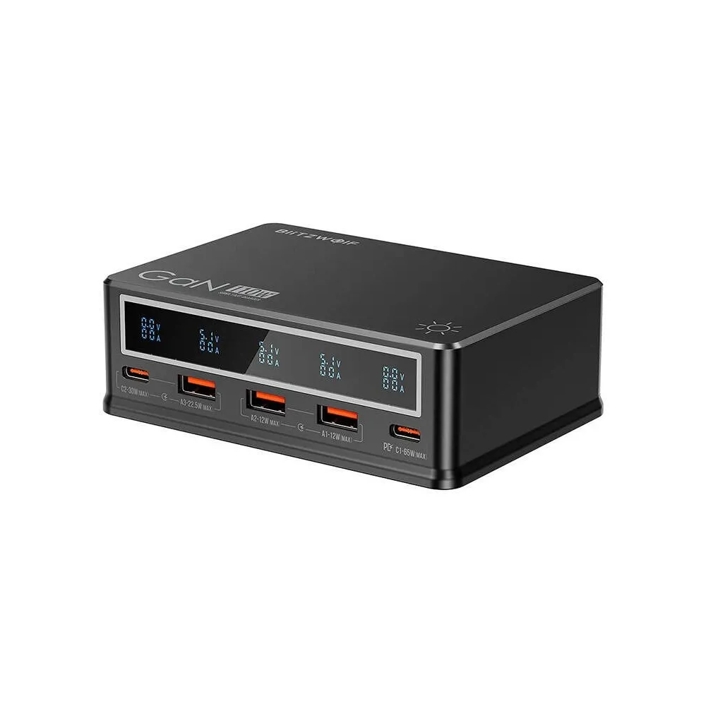 Încărcător de birou Blitzwolf BW-i9 110W PD 3xUSB-A, 2xUSB-C (negru)