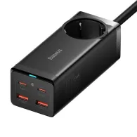 Încărcător de perete Baseus GAN3 Pro 2xUSB + 2xUSB-C + AC, 100W (Negru)