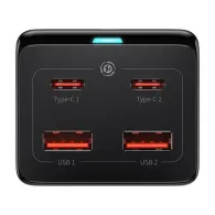 Încărcător de perete Baseus GAN3 Pro 2xUSB + 2xUSB-C + AC, 100W (Negru)
