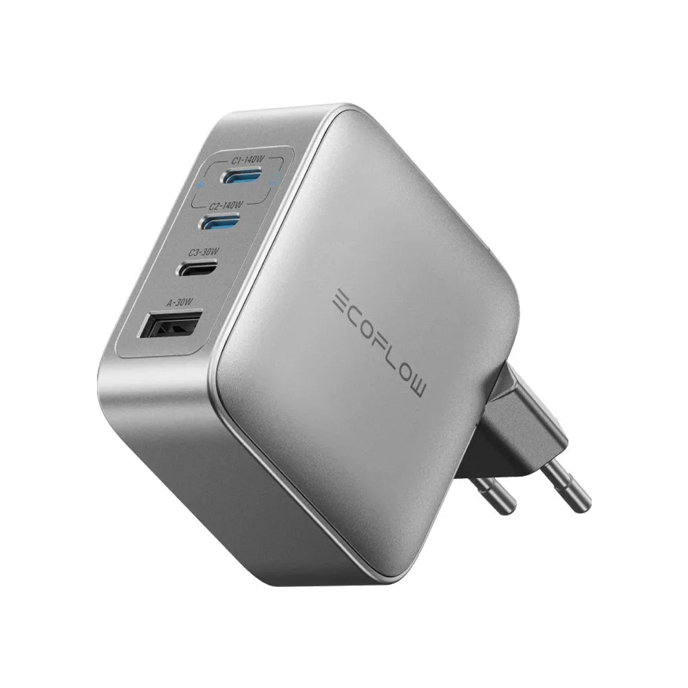 Încărcător de rețea EcoFlow RAPID Pro 140W, 3xUSB-C, 1xUSB-A, GaN