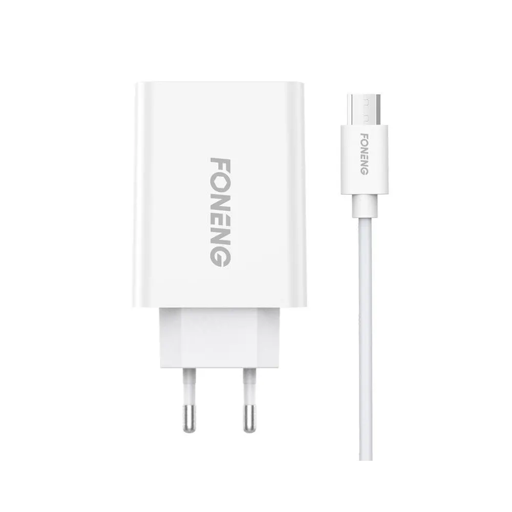 Încărcător de rețea Foneng EU43, 1x cablu USB + USB Micro