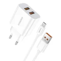 Încărcător de rețea Foneng EU45, 2x cablu USB + USB Micro