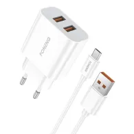 Încărcător de rețea Foneng EU45, 2x cablu USB + USB Micro
