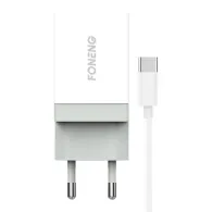 Încărcător de rețea Foneng K210, 1xUSB + cablu USB C 1m