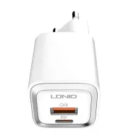 Încărcător de rețea LDNIO A2318M USB, USB-C + cablu USB-C - Lightning
