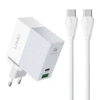 Încărcător de rețea LDNIO A2620C USB, USB-C 65W + cablu USB-C - USB-C