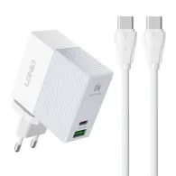 Încărcător de rețea LDNIO A2620C USB, USB-C 65W + cablu USB-C - USB-C