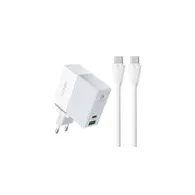 Încărcător de rețea LDNIO A2620C USB, USB-C 65W + cablu USB-C - USB-C