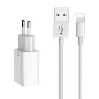 Încărcător dual USB Mcdodo CH-6720 (EU) Lightning 1m Set de călătorie (alb)