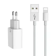 Încărcător dual USB Mcdodo CH-6720 (EU) Lightning 1m Set de călătorie (alb)