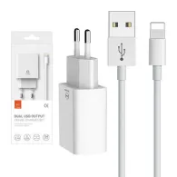 Încărcător dual USB Mcdodo CH-6720 (EU) Lightning 1m Set de călătorie (alb)