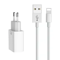 Încărcător dual USB Mcdodo CH-6720 (EU) Lightning 1m Set de călătorie (alb)