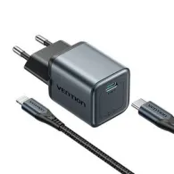 Încărcător GaN Vention USB-C 20W + cablu USB-C-L 1m (gri)