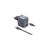 Încărcător GaN Vention USB-C+C+A 70W + cablu USB-C-C 1m (gri)