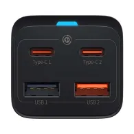 Încărcător rapid Baseus GaN3 Pro, 2x USB-C, 2x USB, 65W (negru)