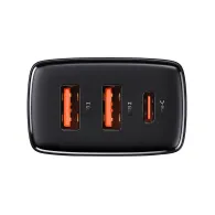 Încărcător rapid compact Baseus 2xUSB, USB-C, PD, 3A, 30W