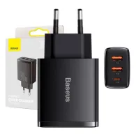 Încărcător rapid compact Baseus 2xUSB, USB-C, PD, 3A, 30W