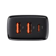 Încărcător rapid compact Baseus 2xUSB, USB-C, PD, 3A, 30W