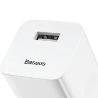 Încărcător rapid USB Baseus, QC 3.0, 24W (alb)