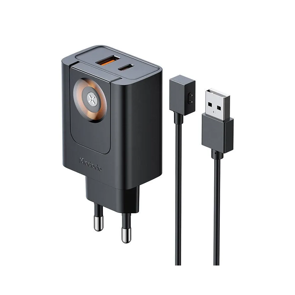 McDodo CH-3700 30W încărcător 2 în 1 USB-C+A, negru