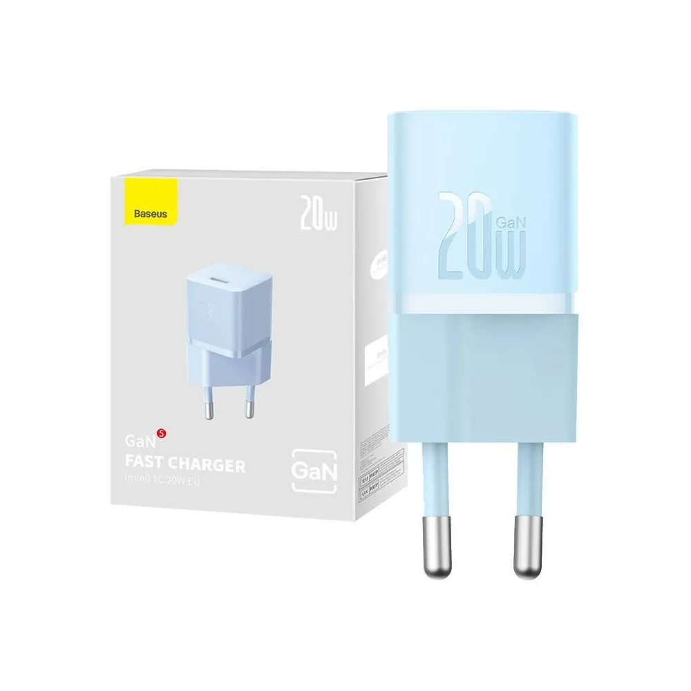 Mini încărcător de perete Baseus GaN5 20W (albastru)
