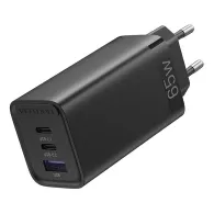 Vention FEDB0-EU 2xUSB-C 1xUSB-A 65W/30W/30W încărcător de rețea GaN (negru)