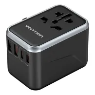 Vention FJFB0 GaN 2xUSB-C 2xUSB-A Adaptor universal de călătorie 65W (negru)
